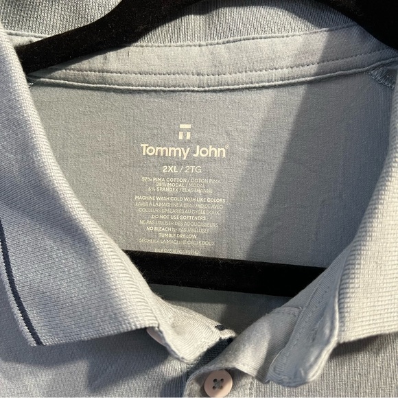 2 NWT Tommy John Second Skin Pima Cotton Short Sleeve Polo Shirt Size 2XL - Picture 2 of 6